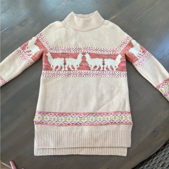 Anthropologie Pink and Cream Alpaca Sweater - Picture 2 of 5
